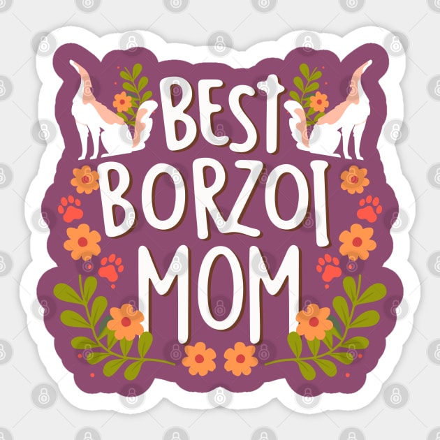 Borzoi-mom Sticker by Iluvmygreyhound